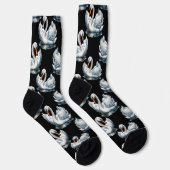 Chaussette Conception de motif d'oiseaux cygnes (Droite)