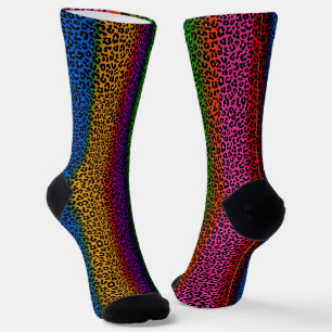 Chaussette Conception de motif imprimé animal léopard coloré