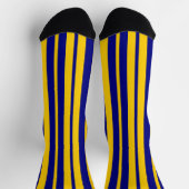 Chaussette Conception de motif rayé élégant bleu jaune  (Haut)
