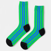Chaussette Conception de motif rayé stylé bleu vert (Gauche)