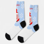 Chaussette Conception de Noël de cochon (Gauche)