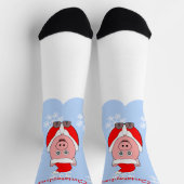 Chaussette Conception de Noël de cochon (Haut)