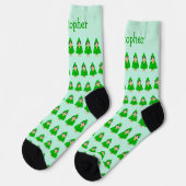 Chaussette Conception de perroquet vert (Gauche)