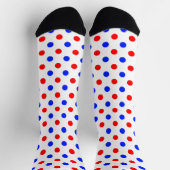 Chaussette Conception de points noirs blancs rouges bleus  (Haut)