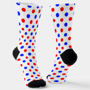 Chaussette Conception de points noirs blancs rouges bleus 