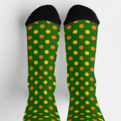 Chaussette Conception de points polka jaune orange vert  (Haut)