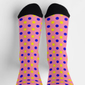Chaussette Conception de points polka rose bleu jaune (Haut)