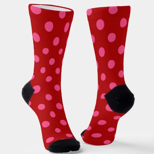 Chaussette Conception de points rouges rose bordeaux