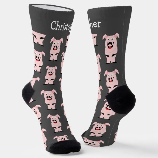 Chaussette Conception de porc personnalisée (Angulaire)