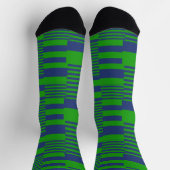 Chaussette Conception de rayures patchwork bleu vert  (Haut)
