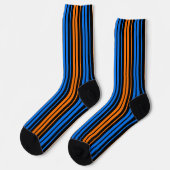 Chaussette Conception de rayures verticales bleu orange bleu (Gauche)