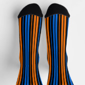 Chaussette Conception de rayures verticales bleu orange bleu (Haut)