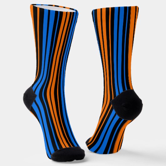 Chaussette Conception de rayures verticales bleu orange bleu (Angulaire)