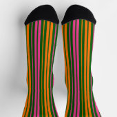 Chaussette Conception de rayures verticales vert orange rose (Haut)