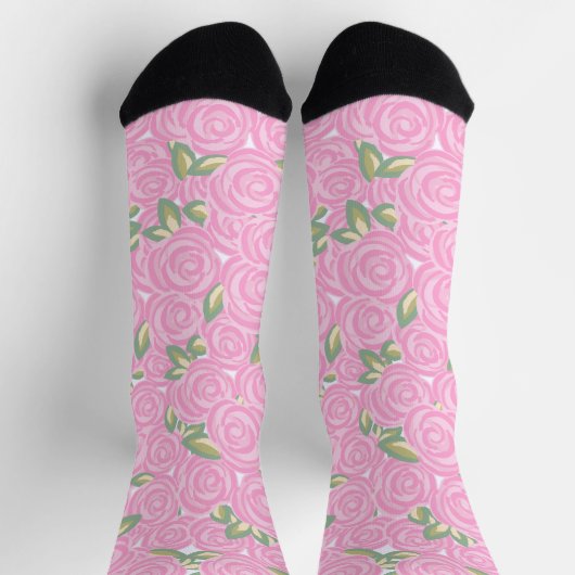 Chaussette Conception de rose antique romantique (Haut)