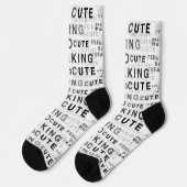 Chaussette Conception de texte mignon et déroutante (Gauche)
