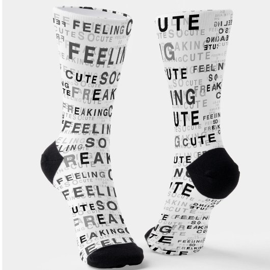Chaussette Conception de texte mignon et déroutante