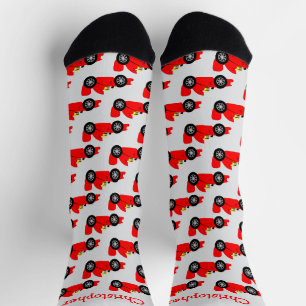 Chaussette Conception de voiture de course rouge personnalisé