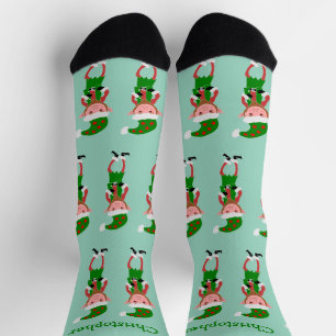 Chaussette Conception d'elfe de Noël