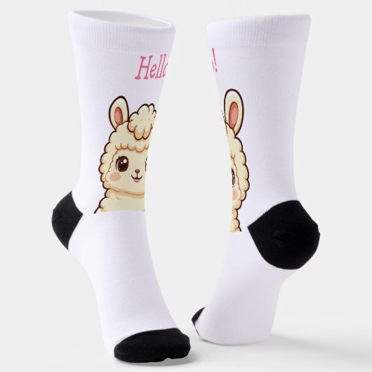 Chaussette Conception d'illustration de lama mignon (Angulaire)