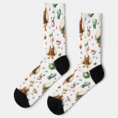 Chaussette Conception d'oies de chef fantaisiste, oie de ferm (Gauche)