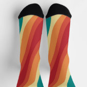 Chaussette Conception d'ondes de style rétro multicolore (Haut)