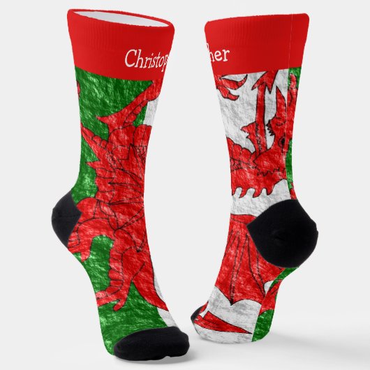 Chaussette Conception du drapeau gallois (Angulaire)
