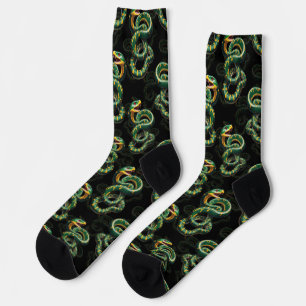 Chaussette Conception du Motif de serpent Arrière - plan noir