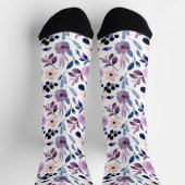 Chaussette Conception florale délicate avec feuilles de lavan (Haut)