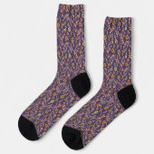 Chaussette Conception florale fantaisiste avec des vignes sur (Gauche)