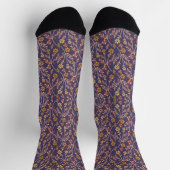 Chaussette Conception florale fantaisiste avec des vignes sur (Haut)
