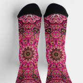 Chaussette Conception géométrique de mandala rose chaud (Haut)