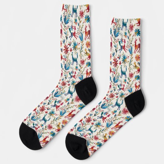 Chaussette Conception inspirée d'Otomi (Gauche)