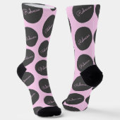 Chaussette Conception moderne à points Polka rose et gris (Angulaire)