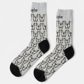 Chaussette Conception Papillon Blanc Personnalisé (Gauche)
