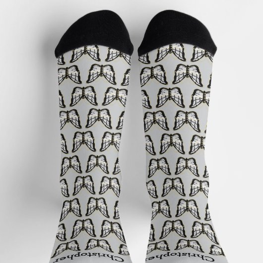 Chaussette Conception Papillon Blanc Personnalisé (Haut)