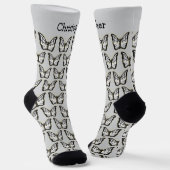 Chaussette Conception Papillon Blanc Personnalisé (Angulaire)