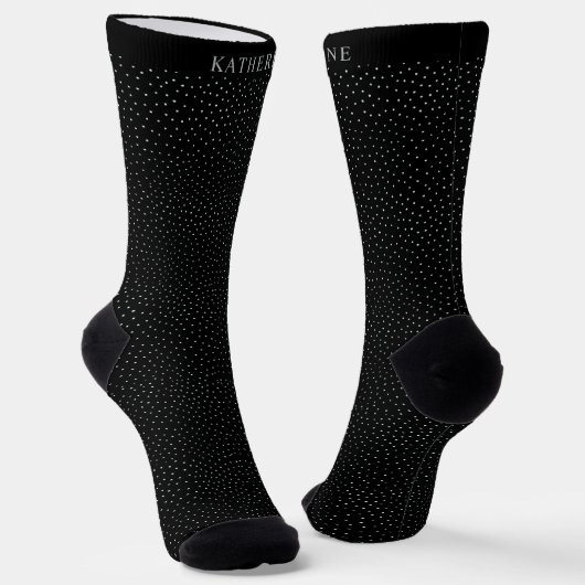 Chaussette Conception personnalisable à pois noirs et blancs (Angulaire)