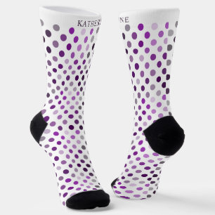 Chaussette Conception personnalisable blanc violet violet à p