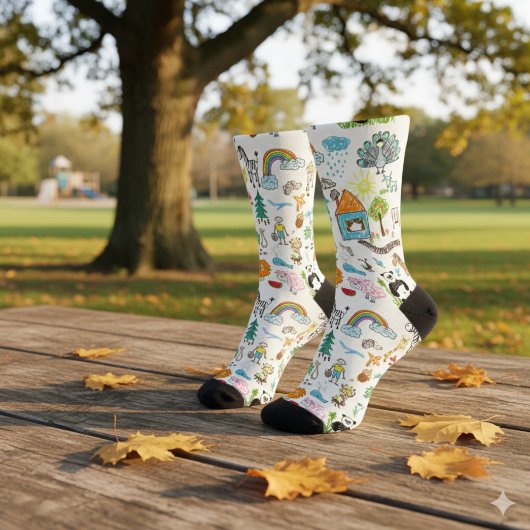 Chaussette Conception personnalisée simple Dessins d'enfants