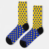Chaussette Conception Pois demi-bleue Jaune (Gauche)