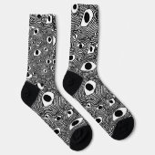 Chaussette Conception psychédélique noir et blanc (Droite)