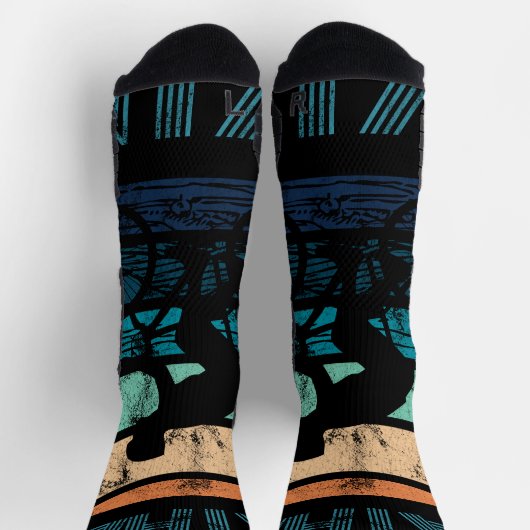 Chaussette Conception rétro de Sunset Cyclist (Haut)