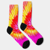 Chaussette Conception Tie Dye rose rouge et jaune (Droite)