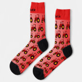 Chaussette Conception Tracteur Rouge Personnalisé (Gauche)