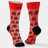 Chaussette Conception Tracteur Rouge Personnalisé (Angulaire)