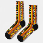 Chaussette Conception Tribale Rouge Noir Jaune (Gauche)