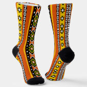 Chaussette Conception Tribale Rouge Noir Jaune (Angulaire)