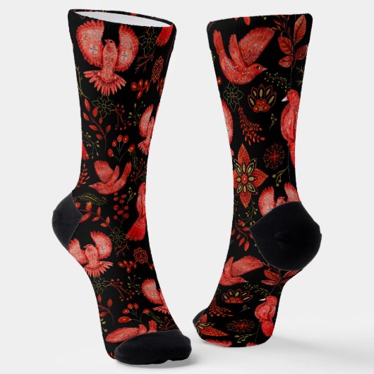 Chaussette Conceptions de motifs floraux et feuillus vibrants (Angulaire)