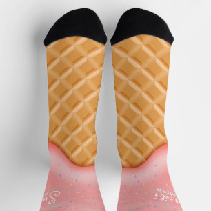 Chaussette Cône de glace amusant Sucré Victoire Paillettes Ro